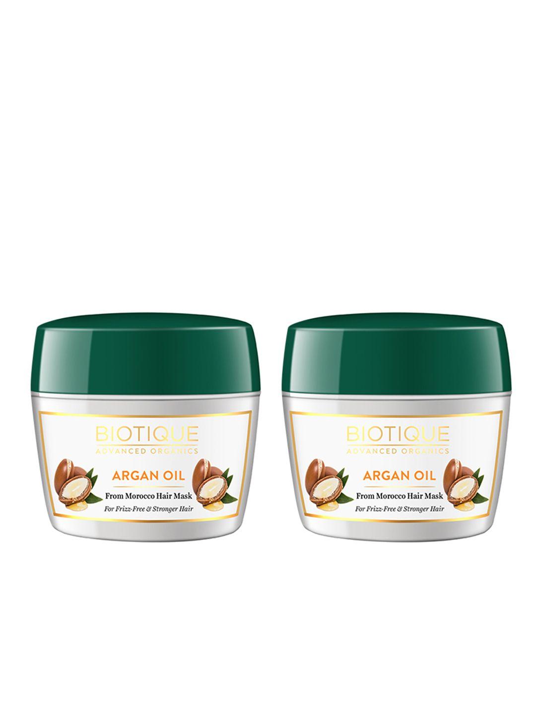 biotique advanced organics set of 2 argan oil from morocco hair mask - 175g each