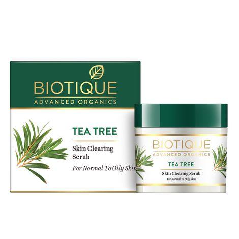 biotique advanced organics tea tree skin clearing scrub (50 g)