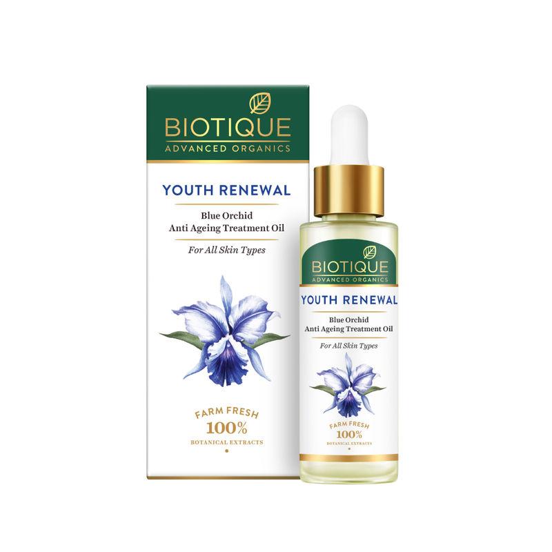 biotique advanced organics youth renewal blue orchid anti ageing treatment oil