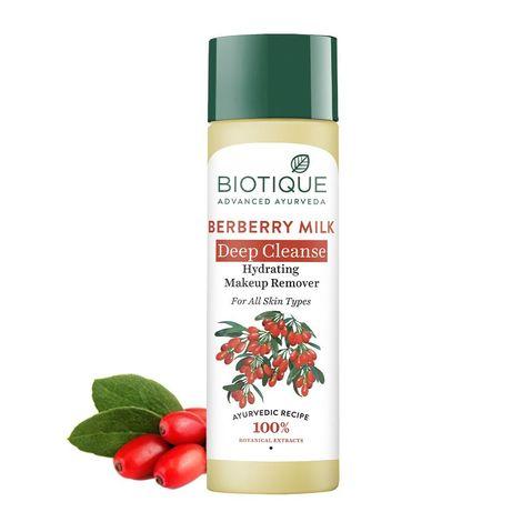 biotique berberry milk deep cleanse hydrating makeup remover (120 ml)