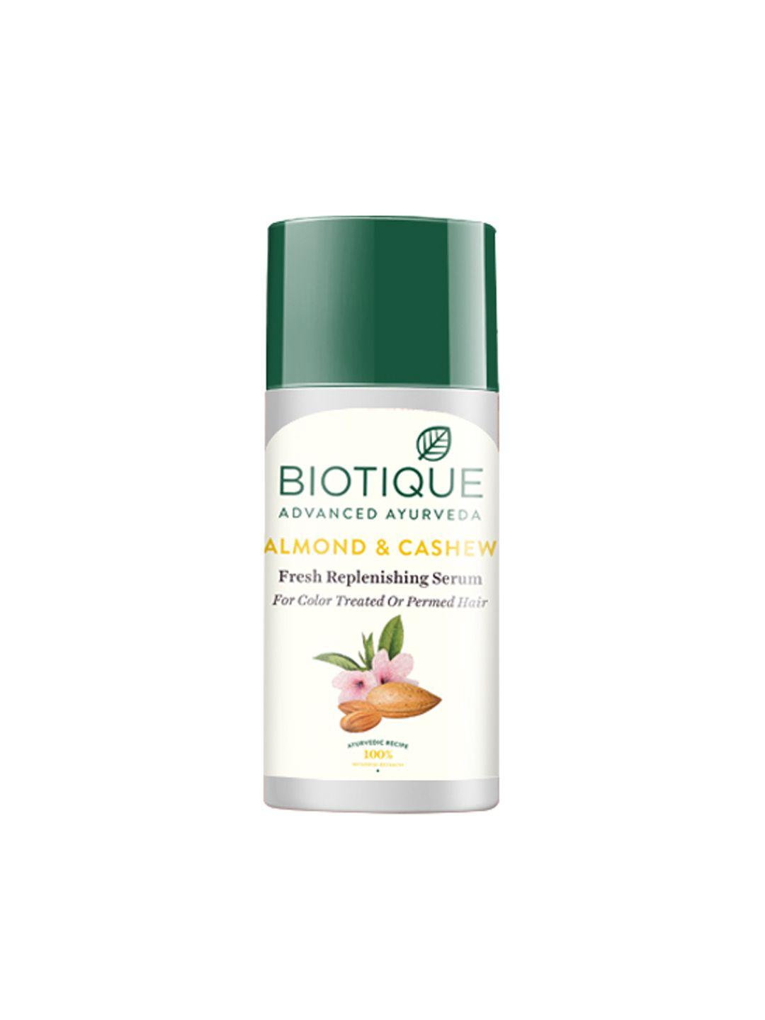 biotique bio almond & cashew colour treated & permed hair replenishing serum 40 ml
