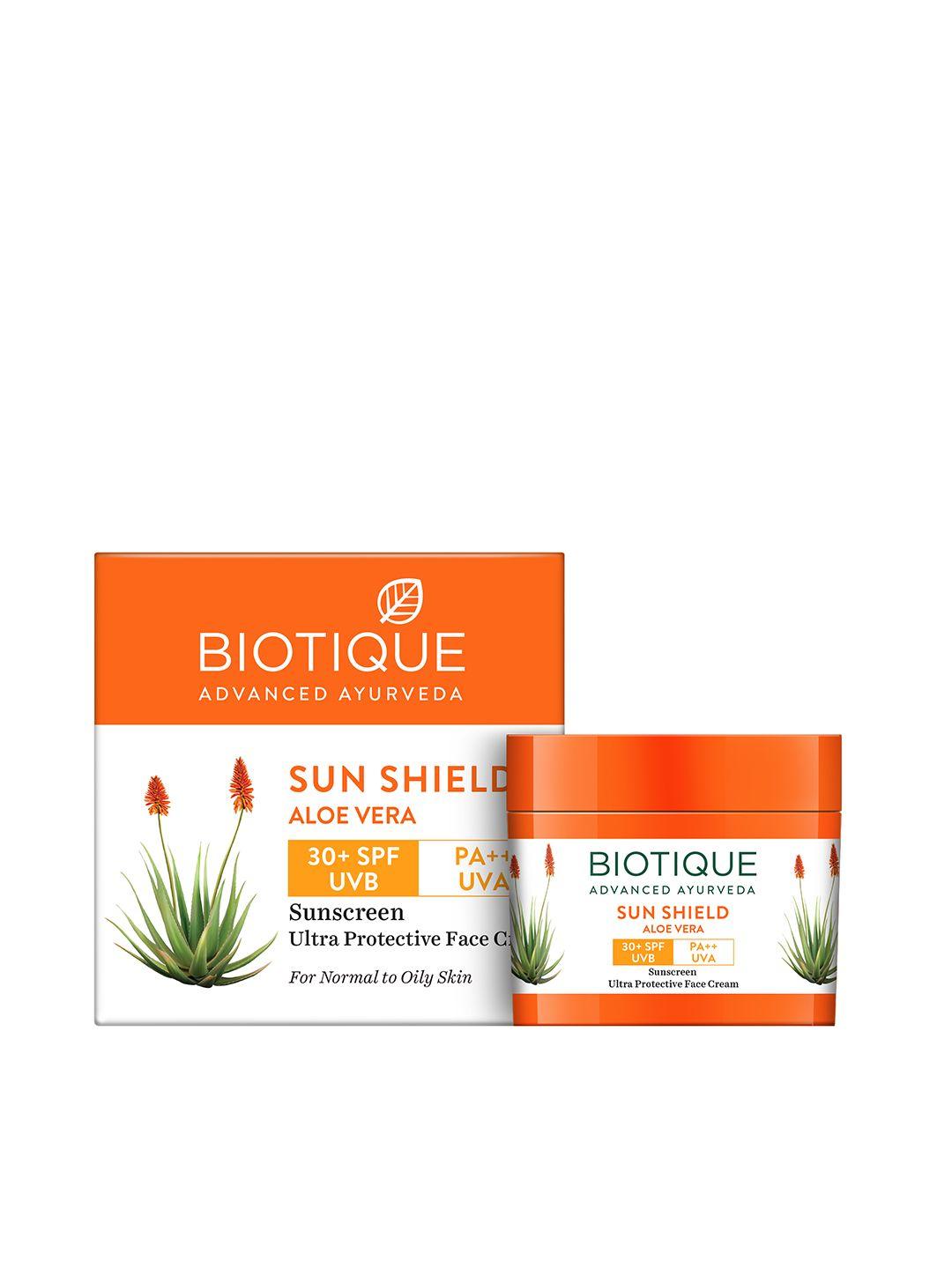 biotique bio aloe vera 30+ spf uva/uvb sunscreen ultra soothing face cream 50 gm