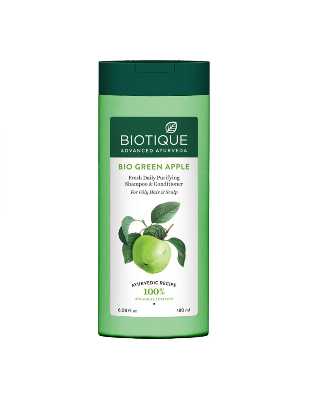 biotique bio green apple fresh daily purifying shampoo & conditioner 180 ml