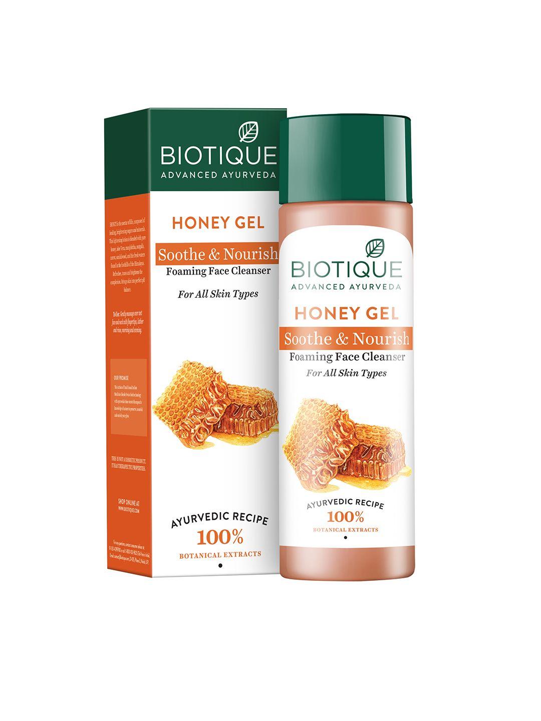 biotique bio honey gel refreshing foaming sustainable face cleanser 120 ml