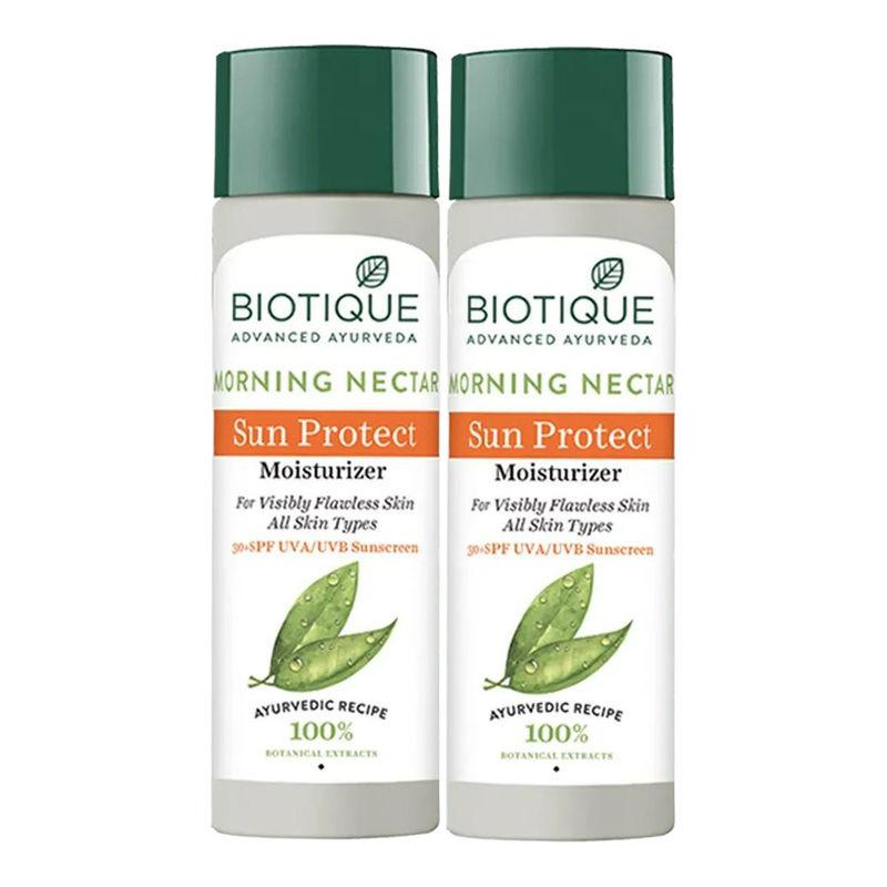 biotique bio morning nectar visibly flawless sun protector spf 30+ combo pack