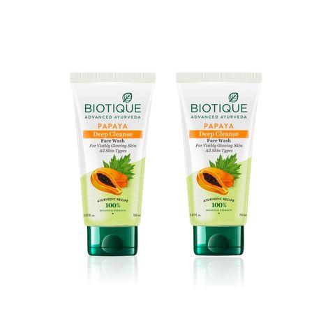 biotique bio papaya visibly flawless skin face wash (150 ml) - pack of 2