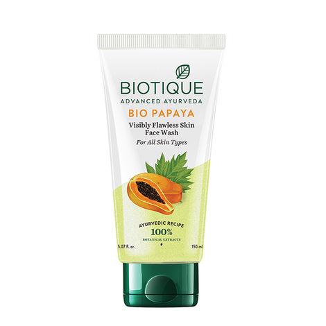 biotique bio papaya visibly flawless skin face wash (150 ml)