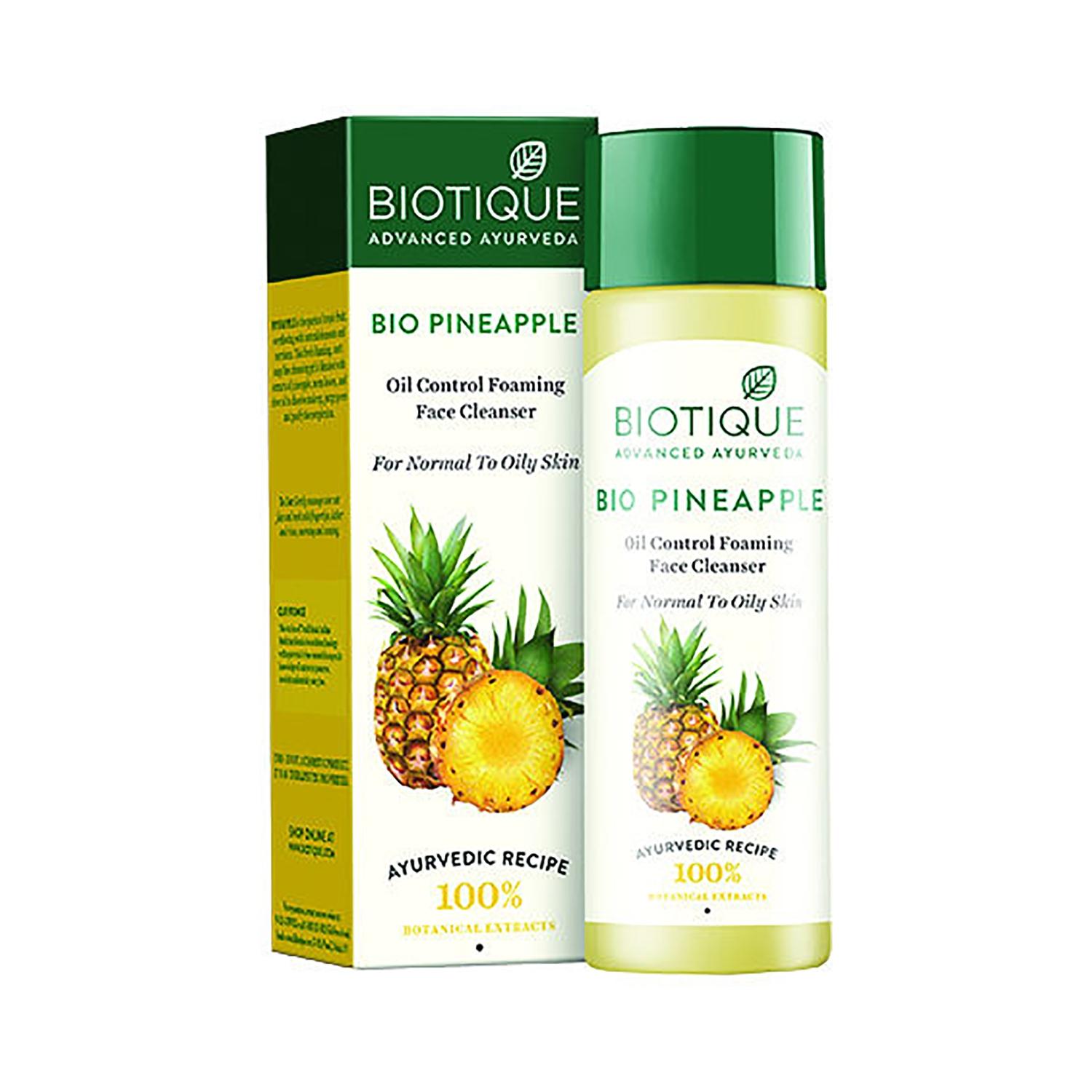 biotique bio pineapple oil control foaming face cleanser (200ml)