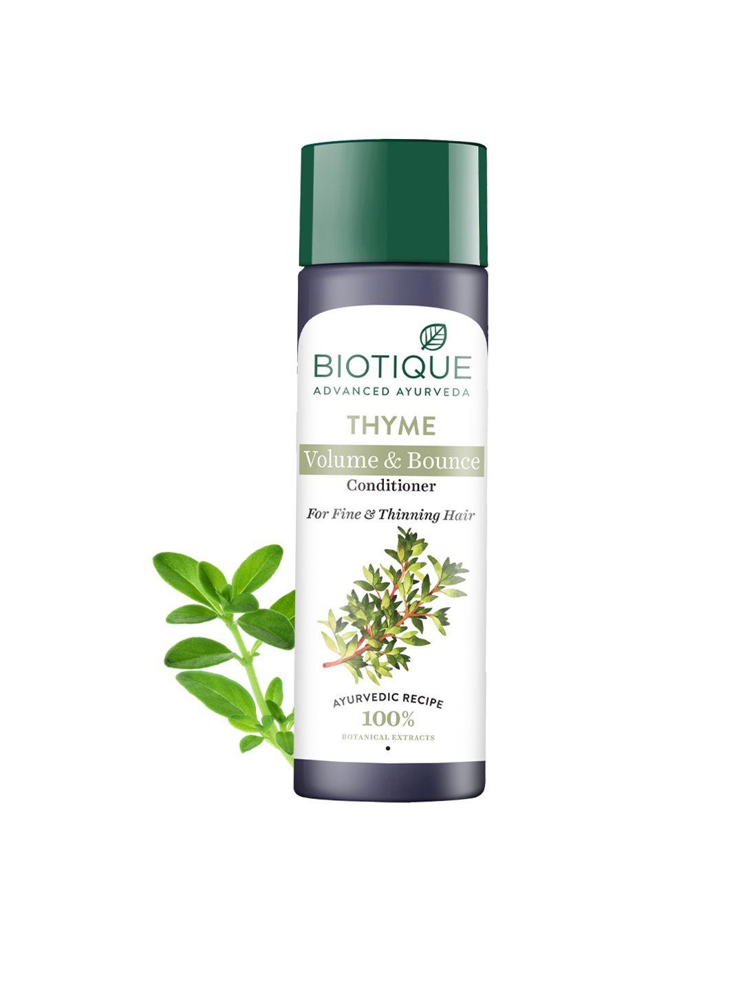 biotique bio thyme fresh sparkle volume sustainable conditioner for fine & thinning hair 200 ml