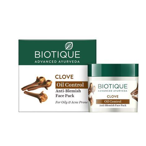 biotique clove oil control anti-blemish face pack 75gm jar