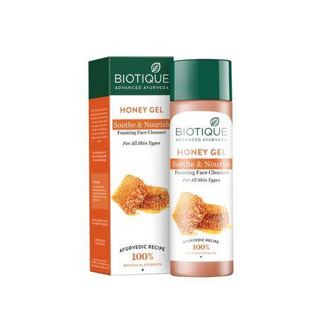 biotique honey gel sooth & nourish foaming face cleanser (120 ml)