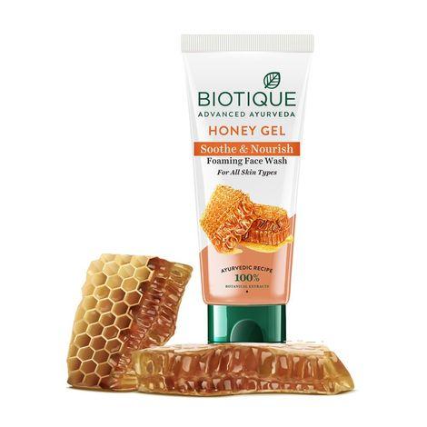 biotique honey gel soothe & nourish foaming face wash (100 ml)