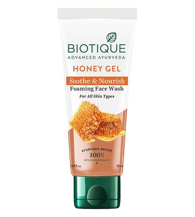 biotique honey gel soothe & nourish foaming face wash - 50 ml