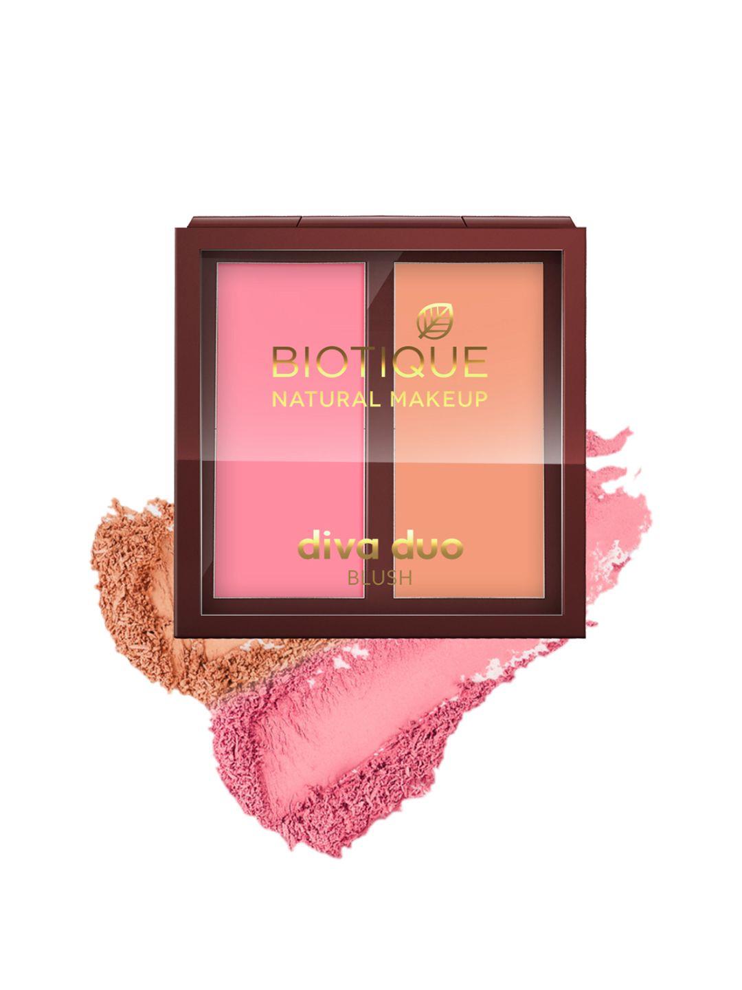 biotique natural makeup diva duo silky smooth blush - candy-n-coral