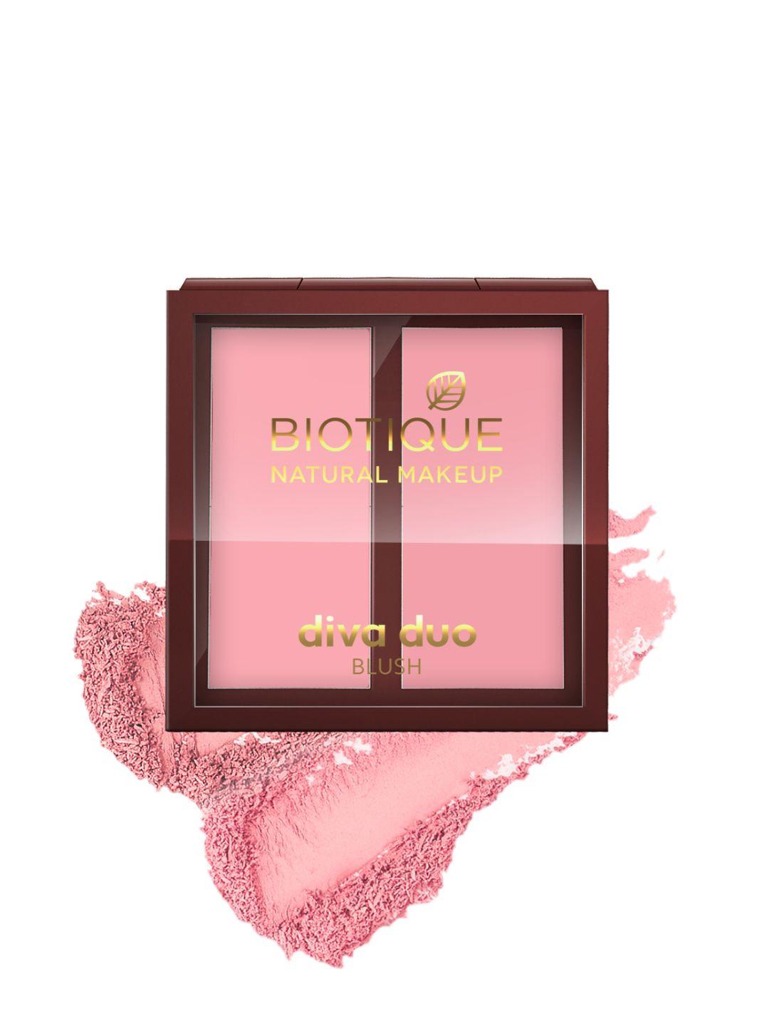 biotique natural makeup diva duo silky smooth blush - rose-n-radiance