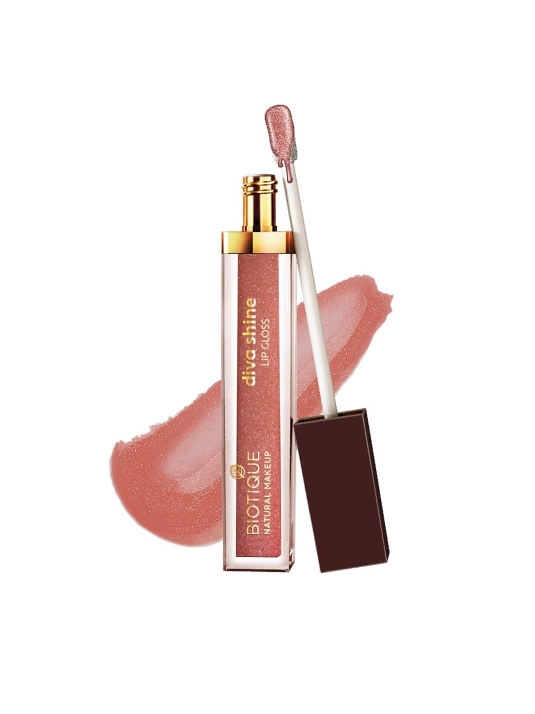 biotique natural makeup diva shine lip gloss - naughty nude n102 3 ml