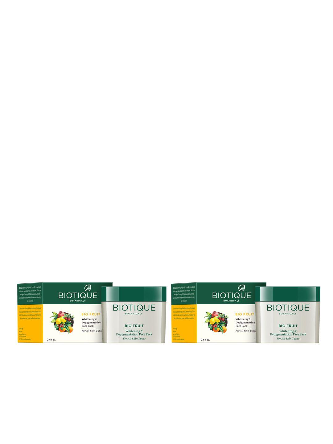 biotique pack of 2 whitening depigmentation face pack