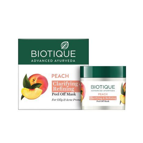 biotique peach clarifying & refining peel-off mask 50gm