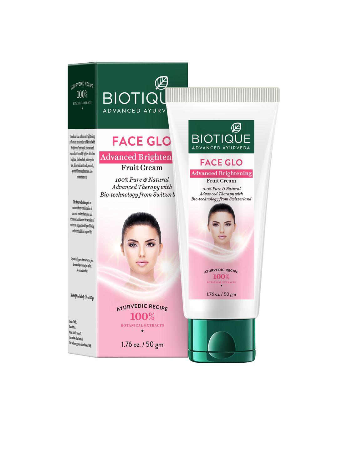 biotique pure & natural face glo advanced brightening fruit face cream - 50g