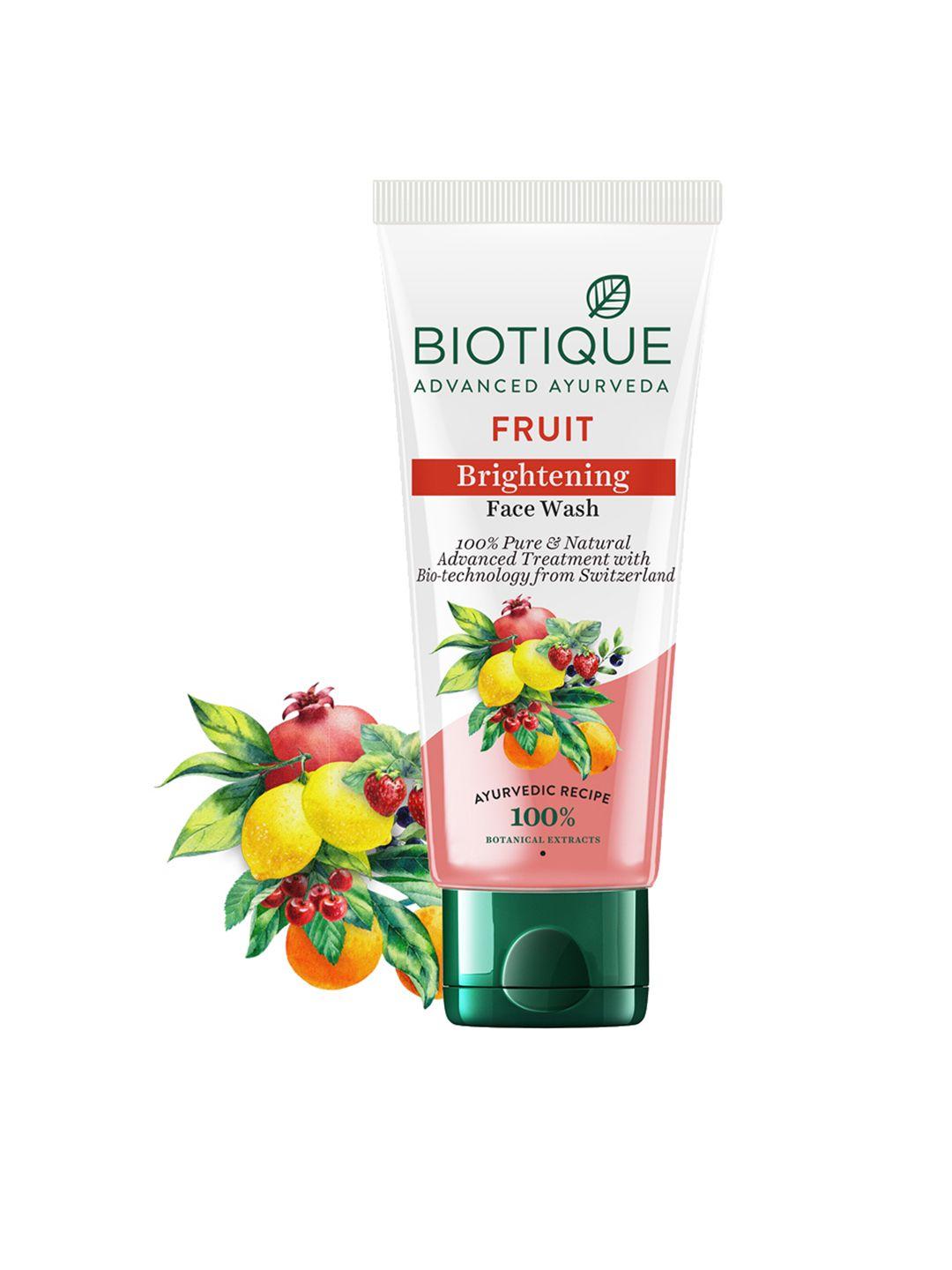 biotique pure & natural fruit brightening face wash - 100 ml