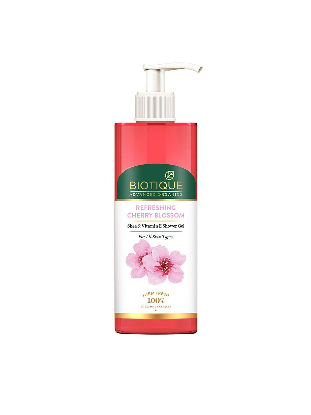 biotique refreshing cherry blossom shower gel with shea & vitamin e - 200 ml