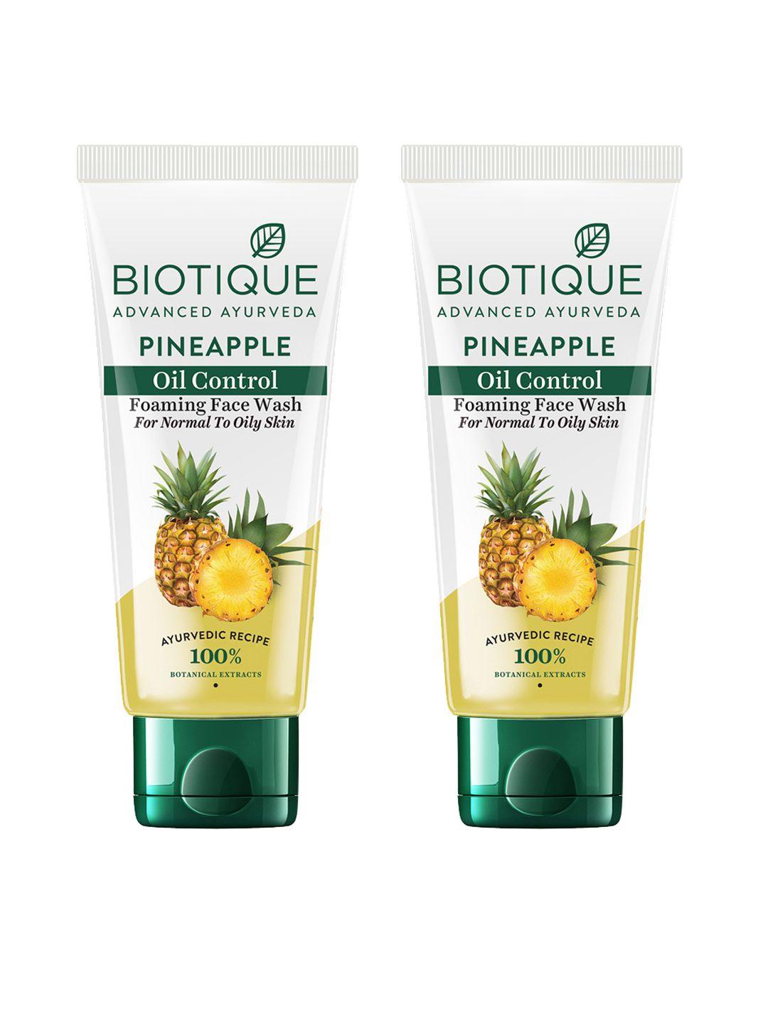 biotique set of 2 bio pineapple oil balancing face wash - 100ml each