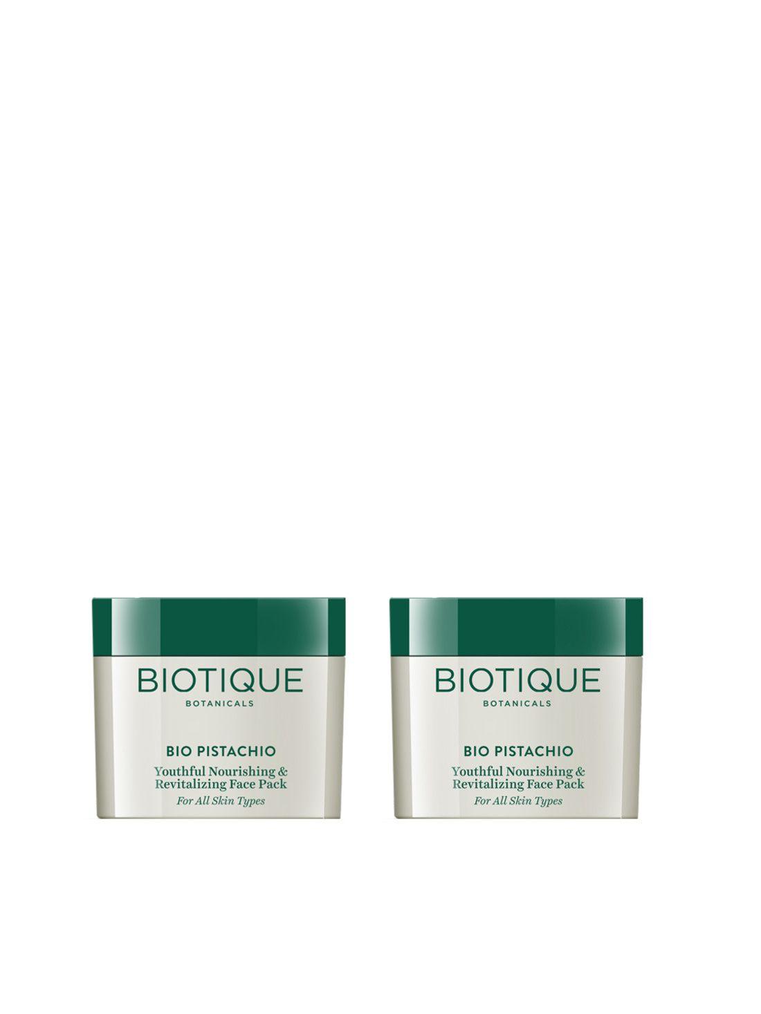biotique set of 2 bio pistachio youthful nourishing & revitalizing face packs