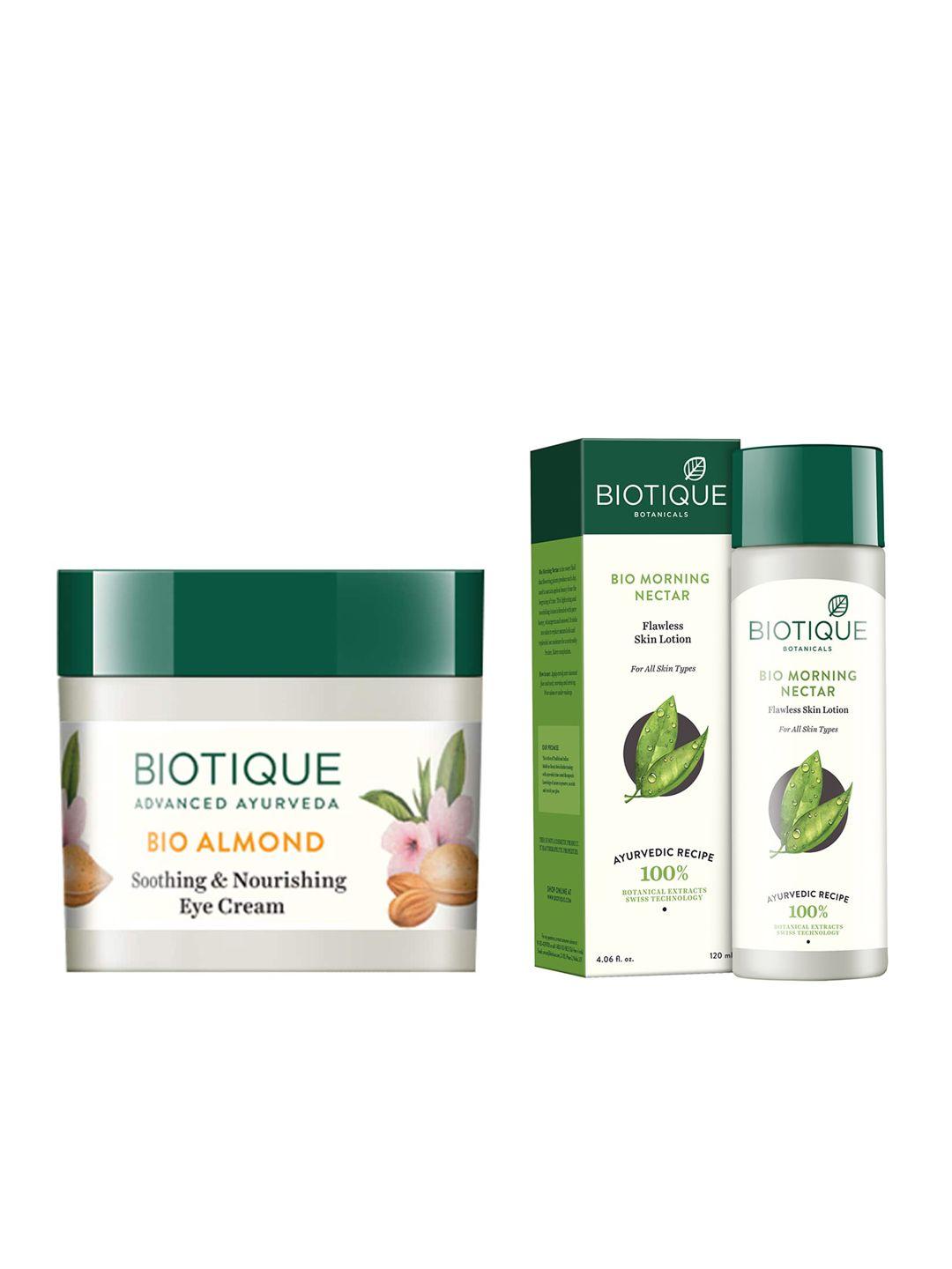 biotique set of sustainable eye cream & skin lotion