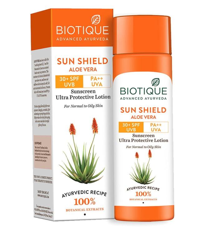 biotique sun shield aloe vera spf 30 sunscreen lotion - 120 ml