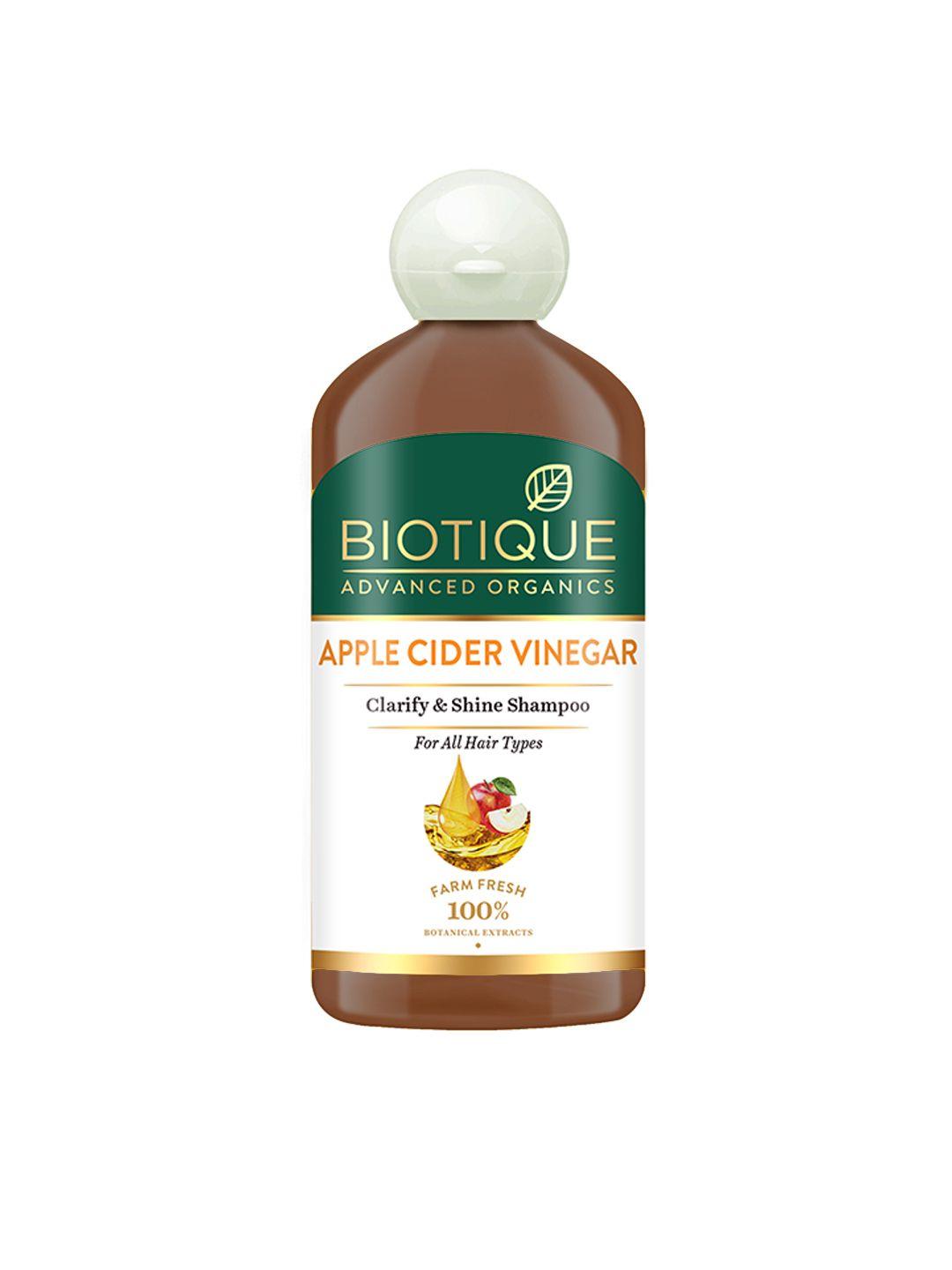 biotique unisex advanced organics apple cider vinegar clarify & shine shampoo 300 ml