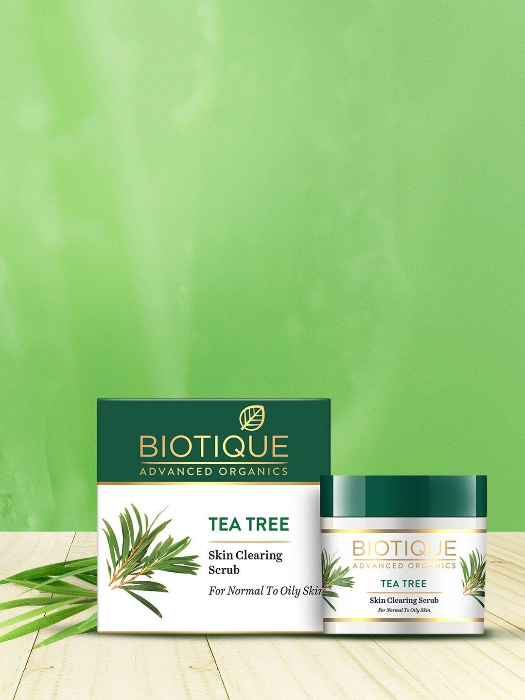 biotique unisex advanced organics tea tree skin clearing face scrub 50 g