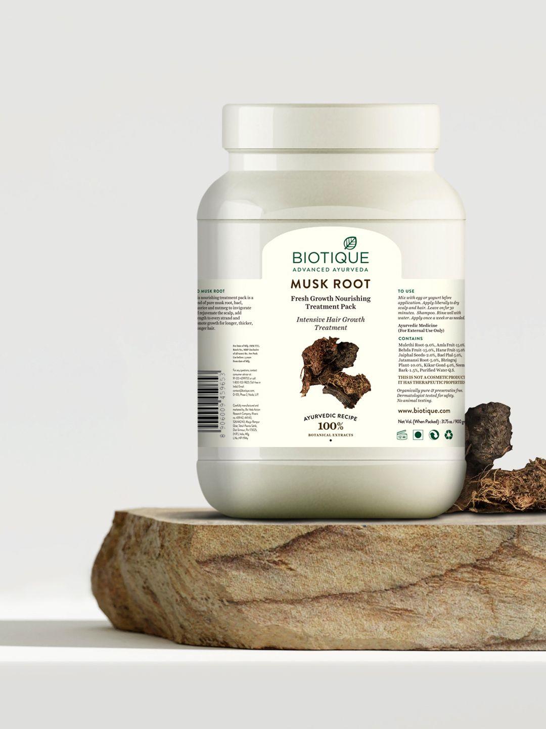 biotique unisex fresh growth hair nourishing treatment pack - bio musk root 900 g