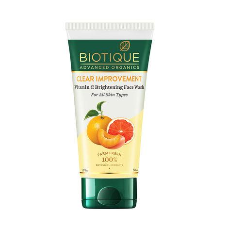 biotique advanced organics clear improvement vitamin c brightening face wash (150 ml)