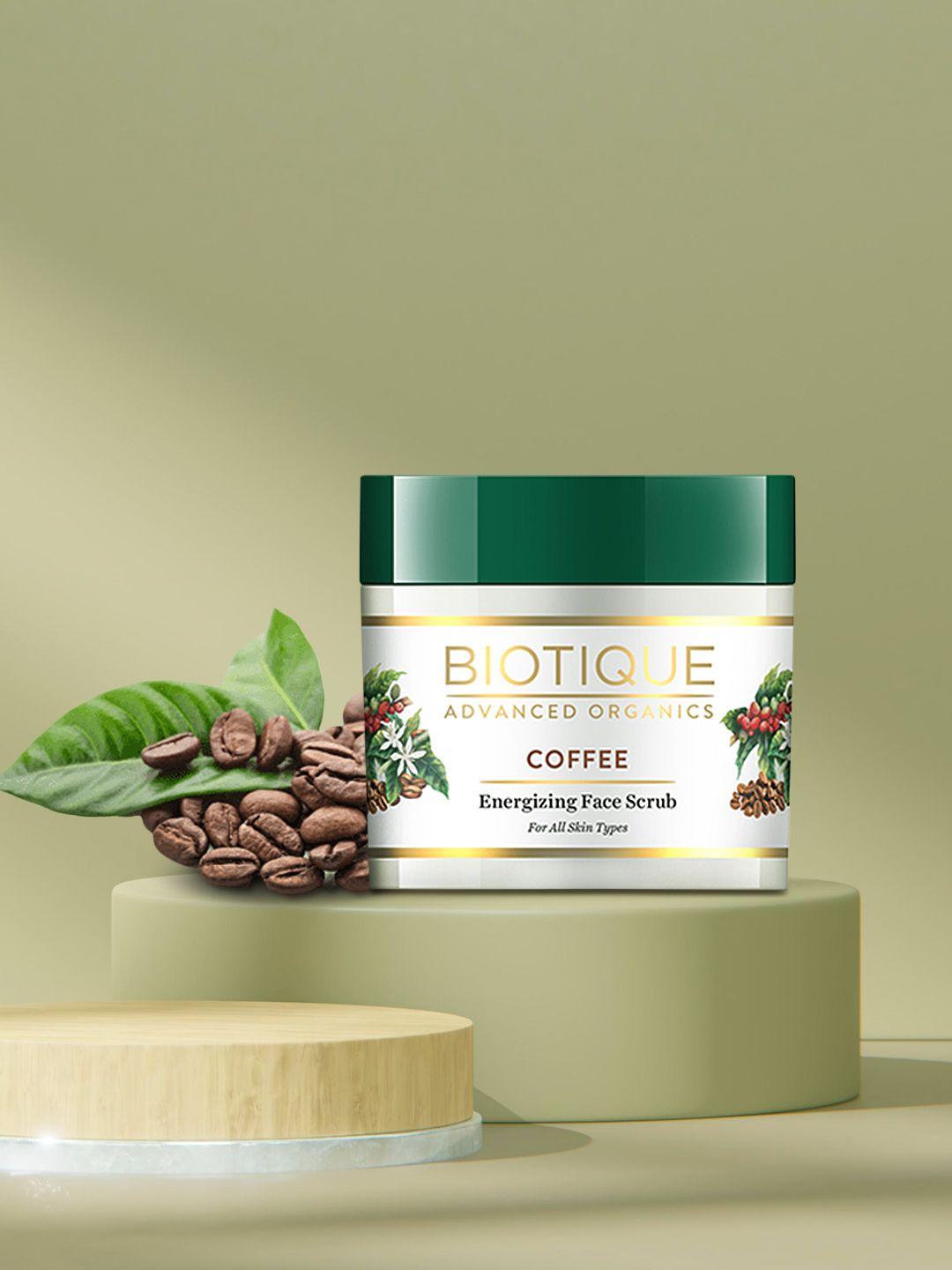 biotique advanced organics coffee energizing face scrub for all skin types 50 g