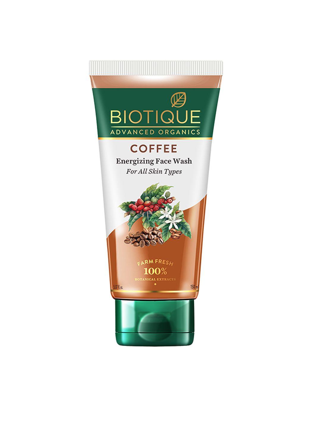 biotique advanced organics coffee energizing face wash for all skin types 150 ml