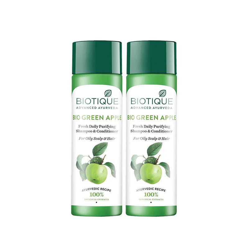 biotique bio green apple shampoo & conditioner - pack of 2