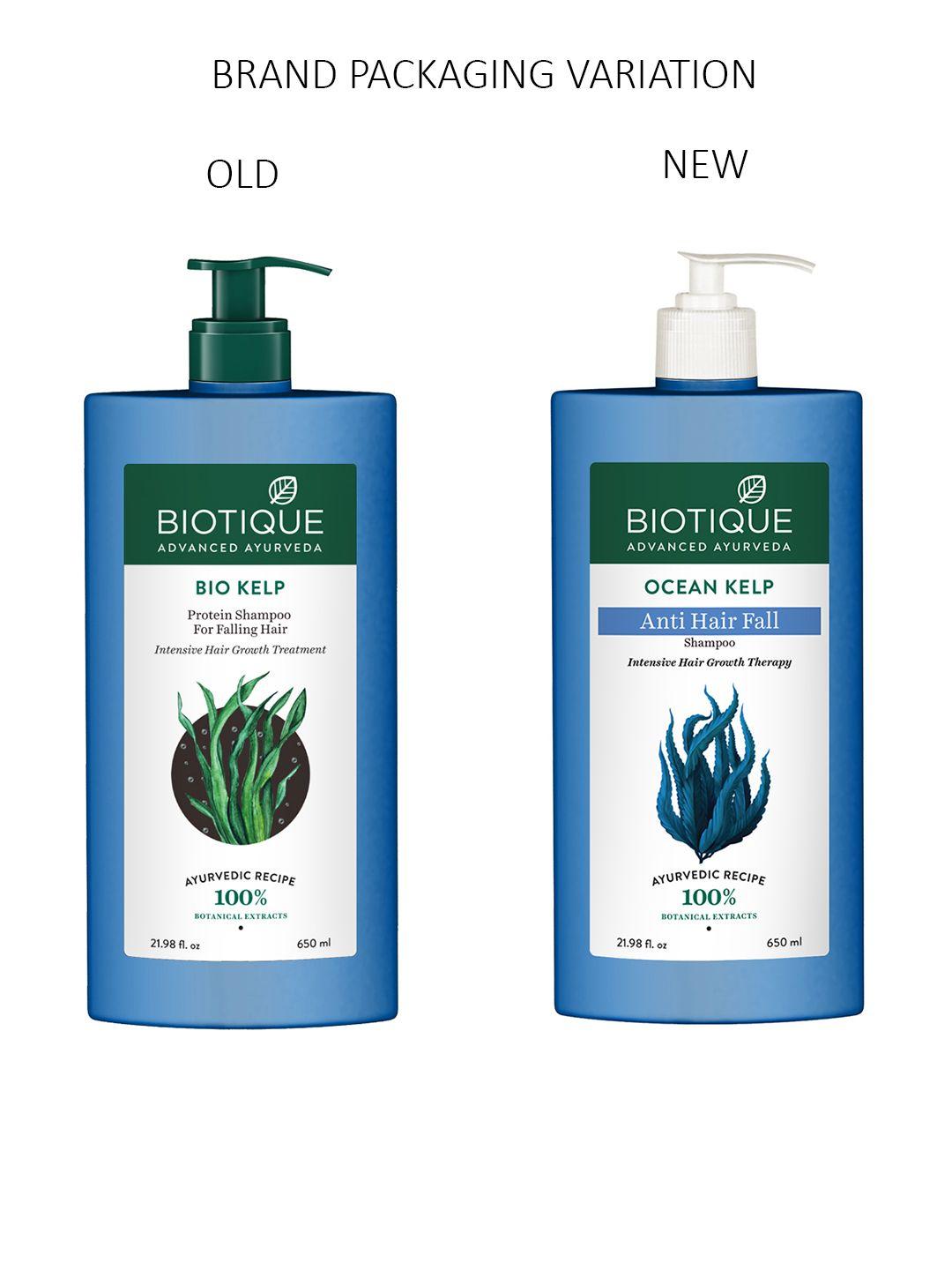 biotique bio kelp anti-hair fall protein sustainable shampoo for hair growth therapy 650ml