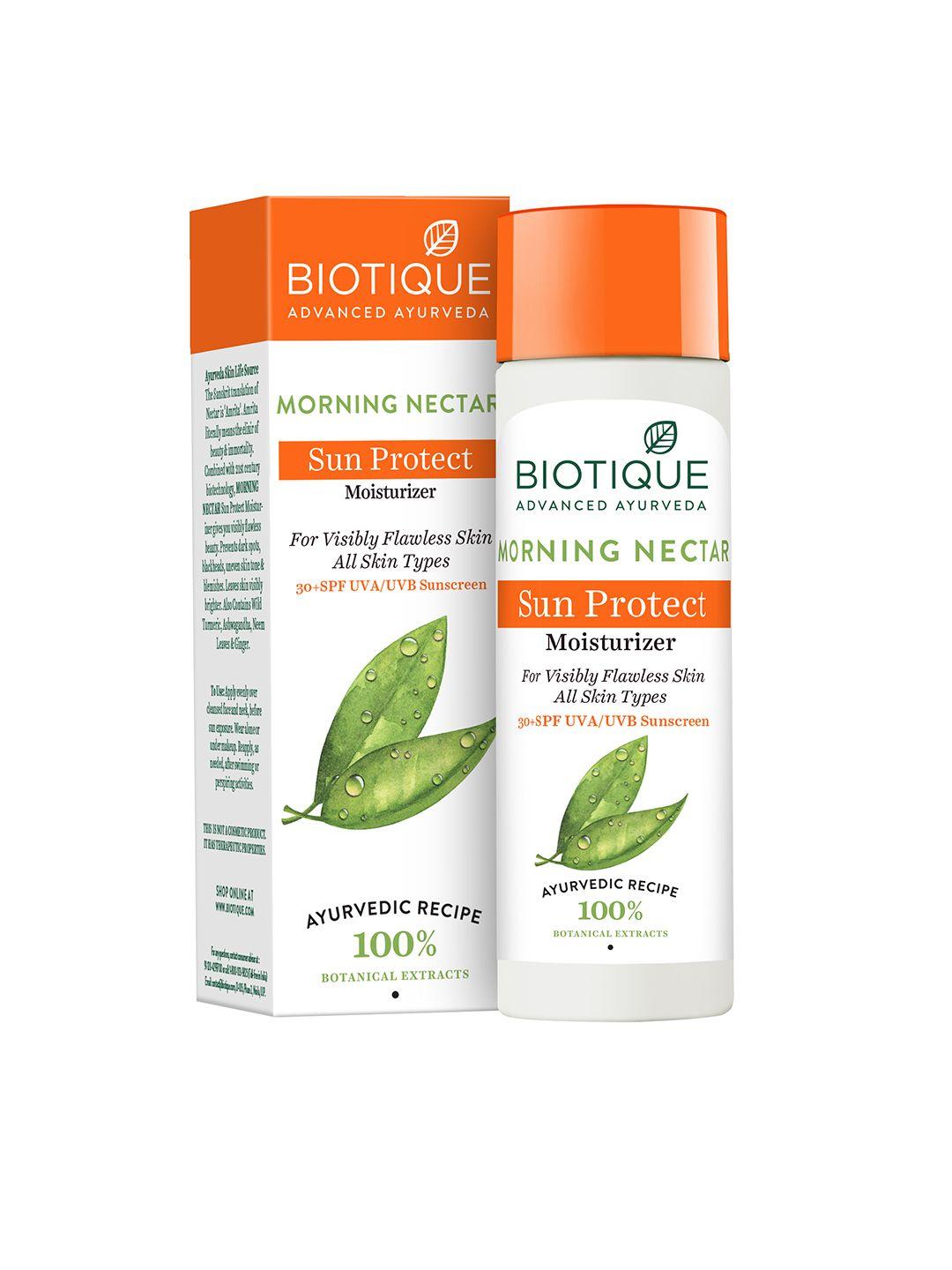 biotique bio morning nectar visibly flawless sustainable sunscreen lotion with spf 30+ uva/uvb 120ml