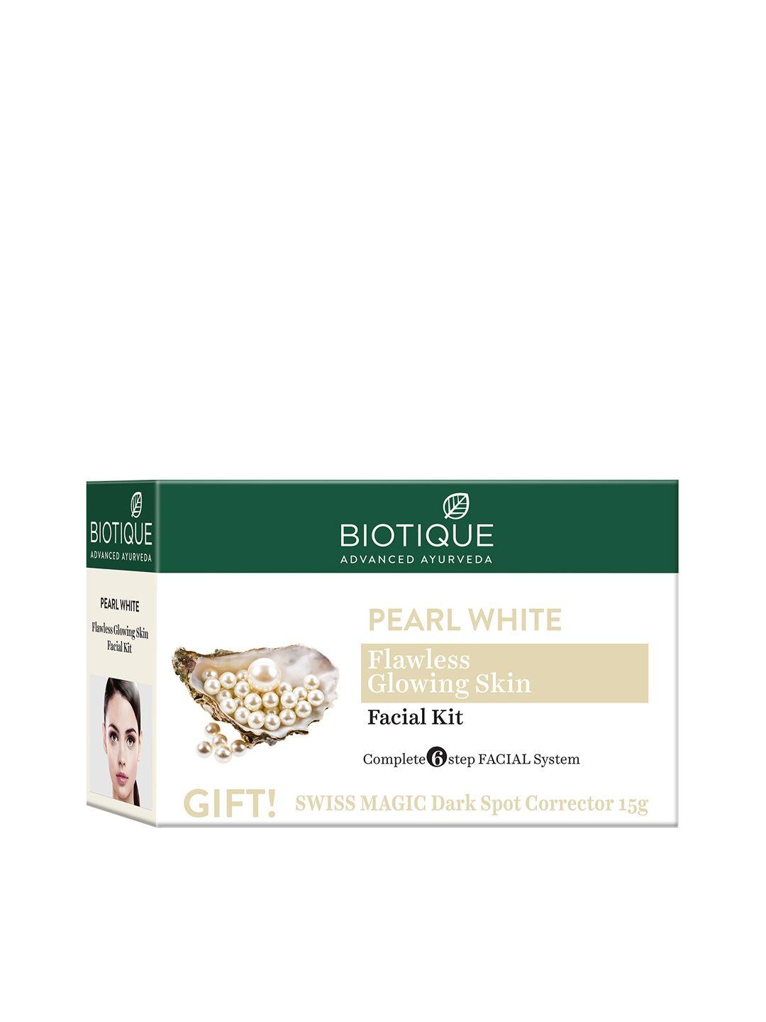 biotique bio pearl white facial kit with swiss magic dark spot corrector