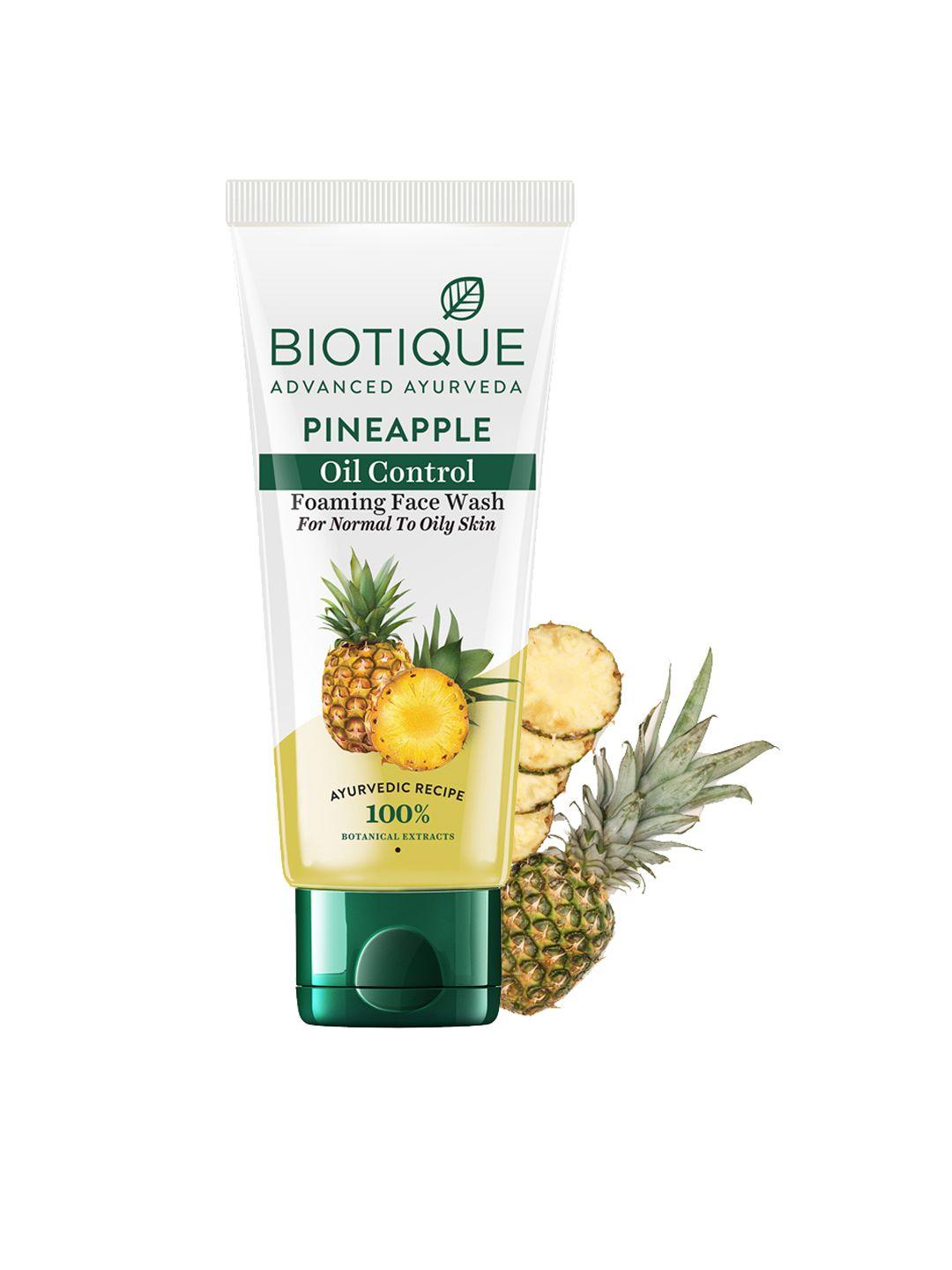 biotique bio pineapple oil balancing sustainable face wash 100 ml