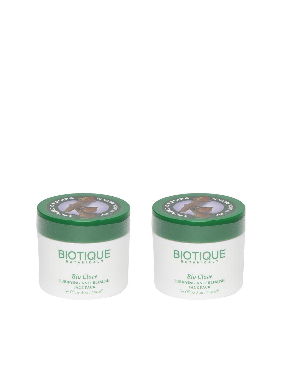 biotique bio set of 2 clove purifying anti-blemish face pack