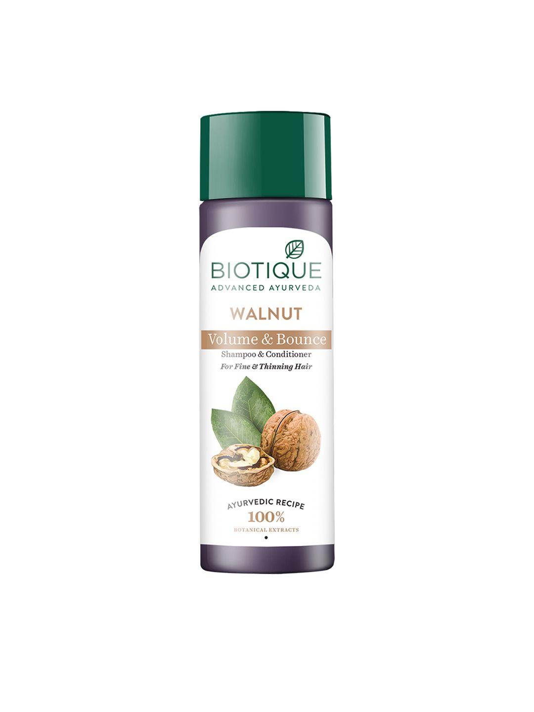 biotique bio walnut bark volumizing shampoo for fine & thinning hair 190 ml