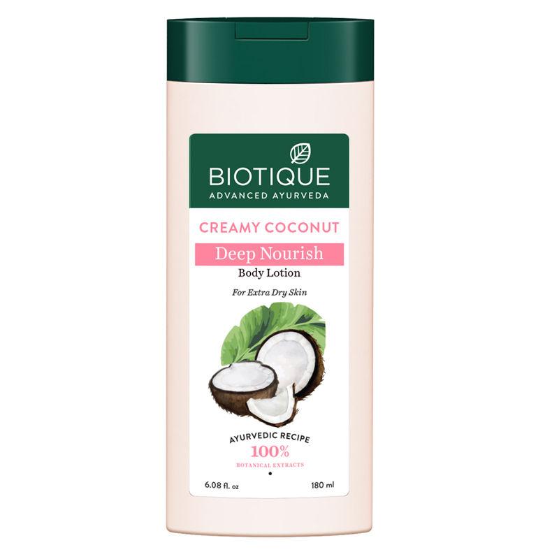 biotique creamy coconut deep nourish body lotion