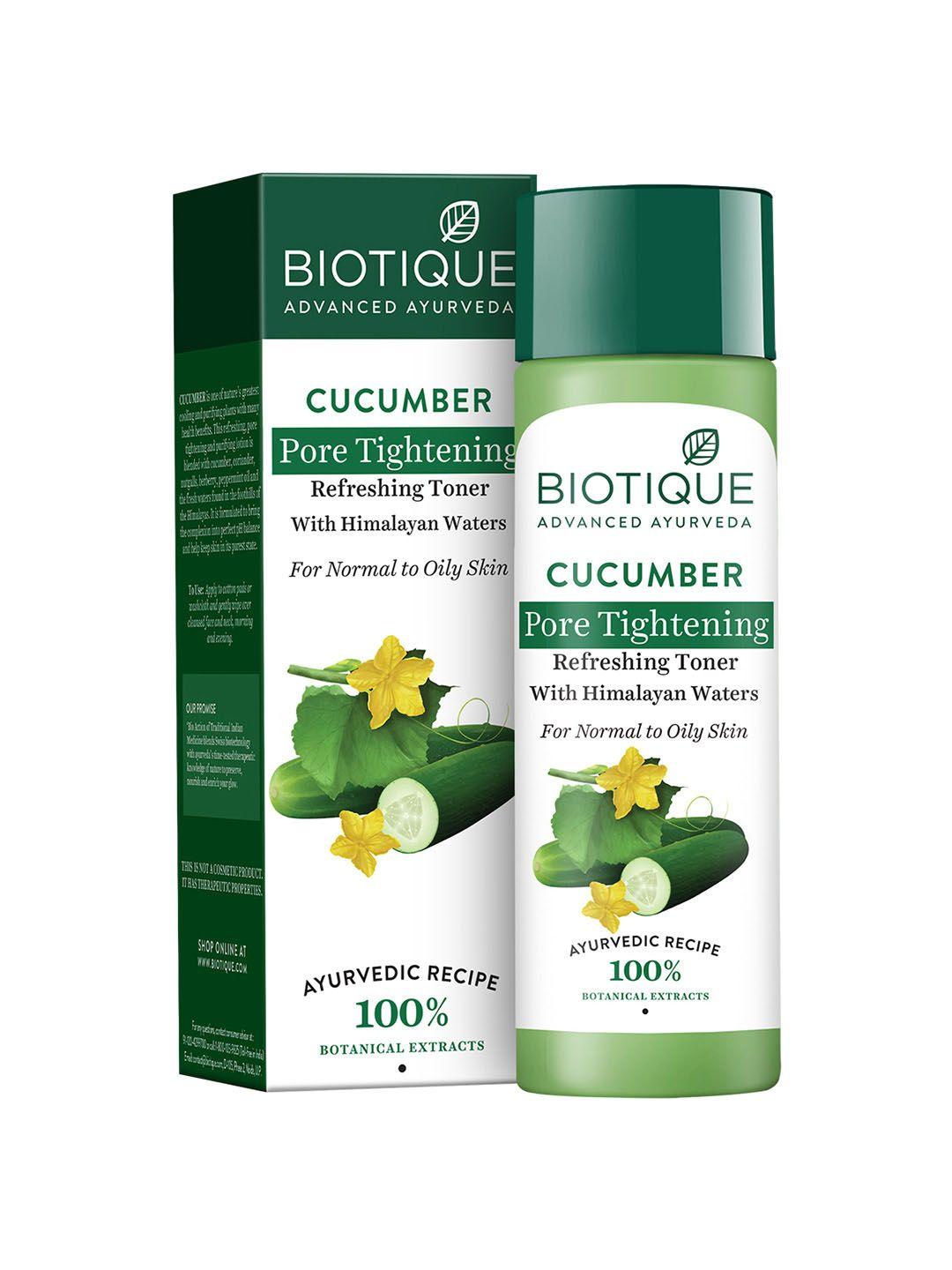 biotique cucumber pore tightening refreshing toner with himalayan waters - 120ml