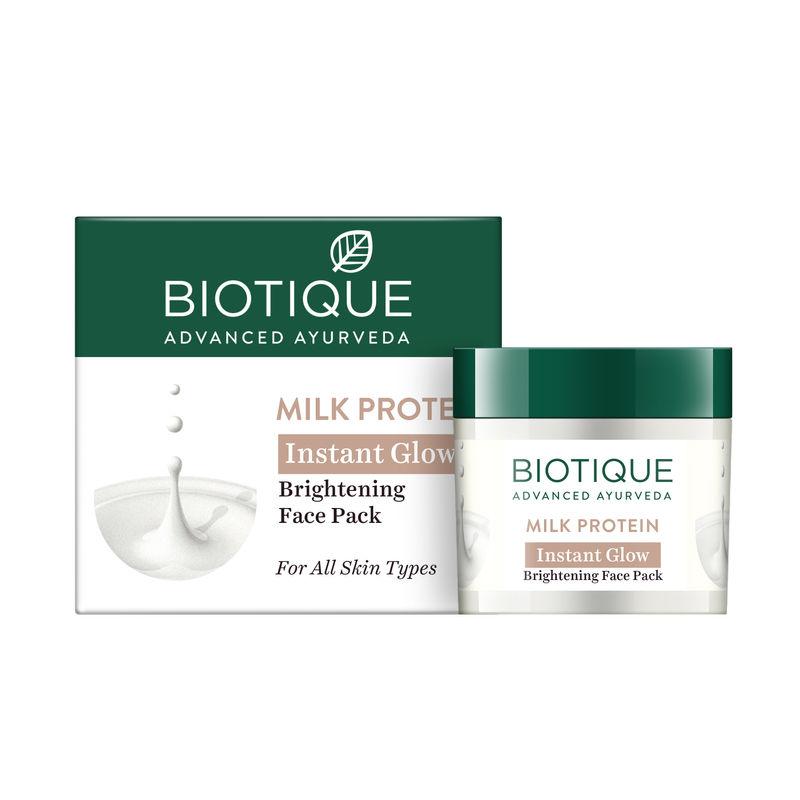 biotique milk protein instant glow brightening face pack