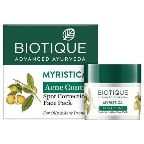 biotique myristica acne control spot correction face pack 20gm