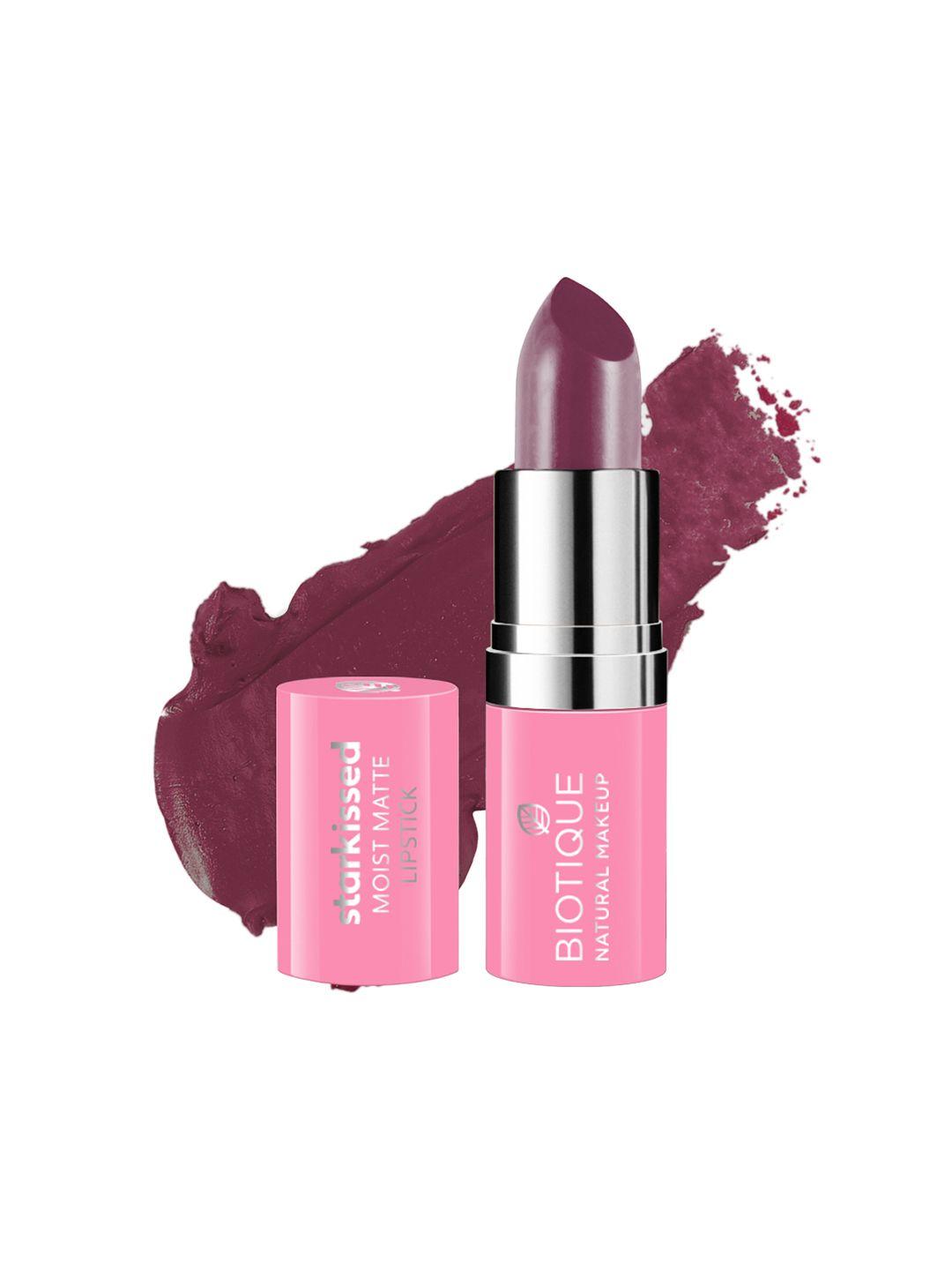 biotique natural makeup starkissed  moist matte lipstick - peony pink p312 4.2 g