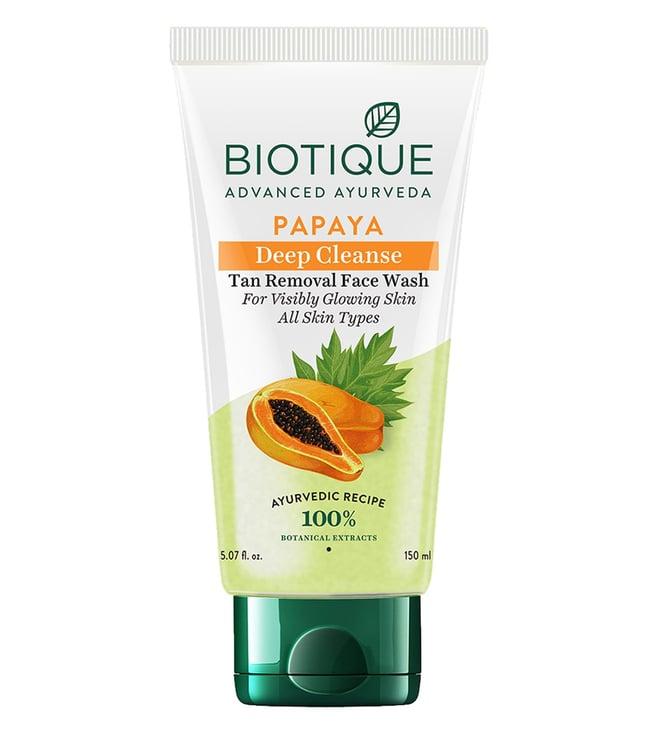 biotique papaya deep cleanse tan removal face wash - 150 ml