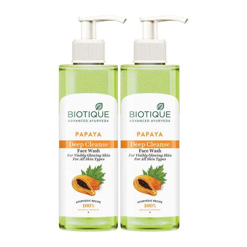 biotique papaya visibly flawless face wash (pack of 2)