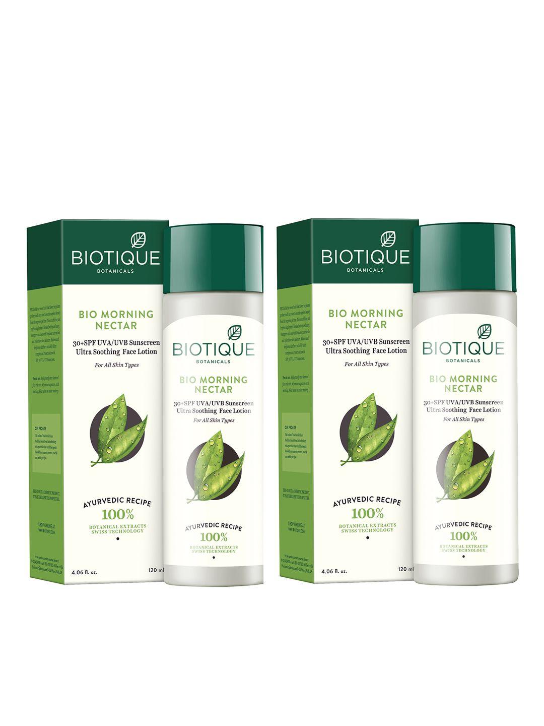 biotique set of 2 bio morning nectar sunscreen spf 30+ uva/uvb